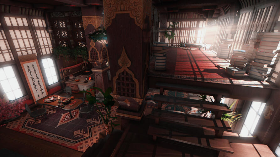 main floor, second level